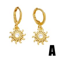 1 Pair Original Design Streetwear Sun Umbrella Plating Inlay Copper Zircon 18k Gold Plated Drop Earrings sku image 1