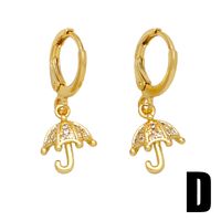 1 Pair Original Design Streetwear Sun Umbrella Plating Inlay Copper Zircon 18k Gold Plated Drop Earrings sku image 4