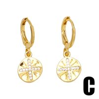 1 Pair Original Design Streetwear Sun Umbrella Plating Inlay Copper Zircon 18k Gold Plated Drop Earrings sku image 3