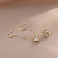 1 Pair Elegant Vacation Round Inlay Alloy Opal Drop Earrings main image 5