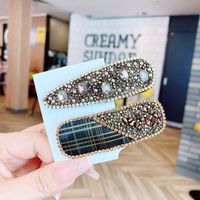 Elegant Simple Style Square Water Droplets Cloth Inlay Crystal Hair Clip main image 4
