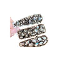 Elegant Simple Style Square Water Droplets Cloth Inlay Crystal Hair Clip main image 6