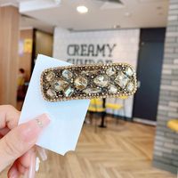 Elegant Simple Style Square Water Droplets Cloth Inlay Crystal Hair Clip sku image 5
