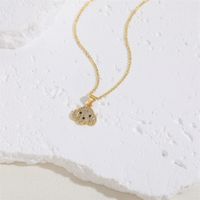 Cute Sweet Simple Style Dog Copper Plating Inlay Zircon 14k Gold Plated White Gold Plated Pendant Necklace main image 6