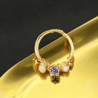 Retro Round Freshwater Pearl Sterling Silver 18K Gold Plated Rings In Bulk main image 2
