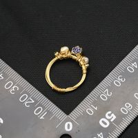 Retro Round Freshwater Pearl Sterling Silver 18K Gold Plated Rings In Bulk main image 4