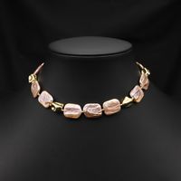 Retro Solid Color Freshwater Pearl Plating 18k Gold Plated Necklace main image 1