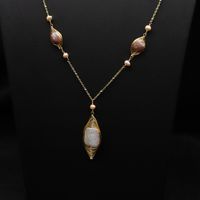 Retro Solid Color Freshwater Pearl Plating 18k Gold Plated Necklace main image 2