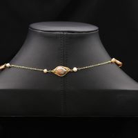 Retro Einfarbig Süßwasserperle Überzug 18 Karat Vergoldet Halskette main image 3