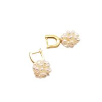 1 Pair Original Design Geometric Plating Inlay Copper Freshwater Pearl 18k Gold Plated Drop Earrings main image 2