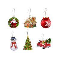 Wholesale Jewelry Ig Style Christmas Tree Santa Claus Snowman Arylic Drop Earrings main image 3