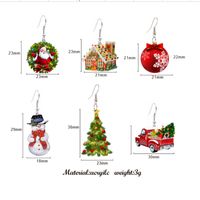 Wholesale Jewelry Ig Style Christmas Tree Santa Claus Snowman Arylic Drop Earrings main image 4