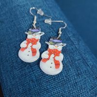 Wholesale Jewelry Ig Style Christmas Tree Santa Claus Snowman Arylic Drop Earrings sku image 5