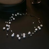 Lady Jewelry Freshwater Pearl Fishing Line Beaded Necklace main image 2
