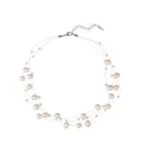 Lady Jewelry Freshwater Pearl Fishing Line Beaded Necklace sku image 4