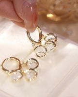 Wholesale Jewelry Elegant Modern Style Geometric Opal Opal Plating Inlay Drop Earrings main image 3