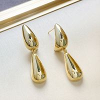 1 Pair Ig Style Simple Style Water Droplets Plating Copper Drop Earrings main image 1