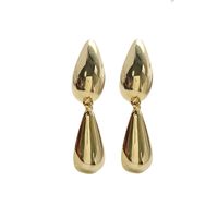 1 Pair Ig Style Simple Style Water Droplets Plating Copper Drop Earrings sku image 1