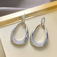 1 Pair Exaggerated Simple Style Water Droplets Inlay Copper Zircon Drop Earrings main image 4