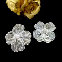 1 Paar Dame Blume Inlay Sterling Silber Kupfer Künstliche Perlen Ohrstecker main image 5