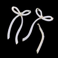 1 Pair Lady Bow Knot Inlay Copper Zircon Ear Studs main image 6