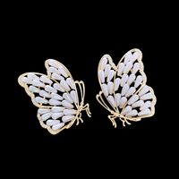 1 Pair Lady Classic Style Butterfly Copper Earrings main image 1