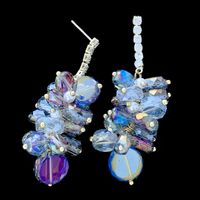 1 Paire Dame Fruit Incruster Le Cuivre Cristal Artificiel Boucles D'oreilles main image 4