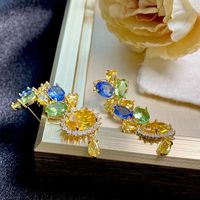 1 Pair Glam Water Droplets Inlay Copper Zircon Drop Earrings main image 5