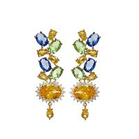 1 Paire Glamour Les Gouttelettes D'eau Incruster Le Cuivre Zircon Boucles D'oreilles sku image 1