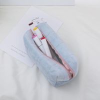 Solid Color Plush Class Learning Korean Style Pencil Case main image 4