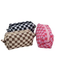 Plaid Polyester Class Learning School Korean Style Pencil Case main image 3