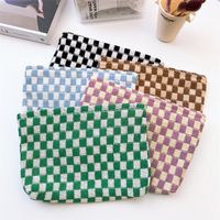 Basic Plaid Knit Square Makeup Bags main image 1