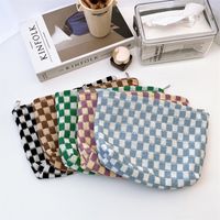 Basic Plaid Knit Square Makeup Bags main image 3