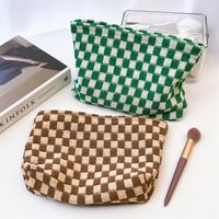 Basic Plaid Knit Square Makeup Bags main image 2