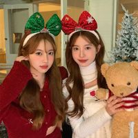 Women's Cartoon Style Simple Style Letter Bow Knot Snowflake Arylic Cloth Sequins Three-dimensional Hair Band main image 1