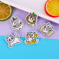 Ins Style Cute Cartoon Acrylic Kitten Brooch Badge Wholesale Clothes And Bags Pendant Patch Jewelry Pin main image 2