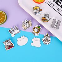 Ins Style Cute Cartoon Acrylic Kitten Brooch Badge Wholesale Clothes And Bags Pendant Patch Jewelry Pin main image 3