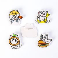 Ins Style Cute Cartoon Acrylic Kitten Brooch Badge Wholesale Clothes And Bags Pendant Patch Jewelry Pin main image 4