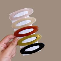 Jelly Color Oval Hairpin Break Clip Female 2023 New Internet Celebrity Forehead Broken Hair Side Bangs Fixed Bb Clip sku image 1