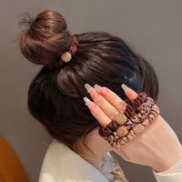 Douyin Gleicher Stil Koreanisches High-end-haarseil Hoch Elastisches Dickdarm-haarband Gummiband Binde Haar Hoch Pferdes Chwanz Haarschmuck main image 4