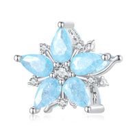 Casual Shiny Snowflake Sterling Silver Inlay Zircon Jewelry Accessories sku image 7