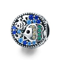 Casual Animal Dolphin Bear Sterling Silver Inlay Glass Zircon Jewelry Accessories sku image 7