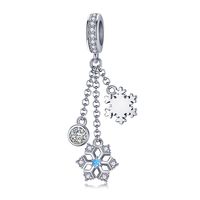 Casual Shiny Snowflake Sterling Silver Inlay Zircon Jewelry Accessories sku image 9