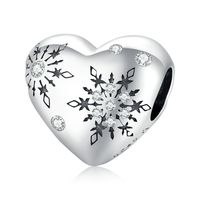 Casual Shiny Snowflake Sterling Silver Inlay Zircon Jewelry Accessories sku image 5