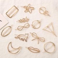 Simple Style Geometric Moon Bow Knot Alloy Plating Hair Clip main image 5