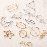Simple Style Geometric Moon Bow Knot Alloy Plating Hair Clip sku image 21