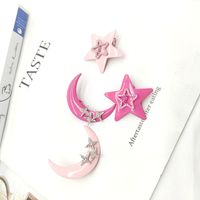 Star Moon Barrettes Super Beautiful Girl Side Clip Star Moon Bang Clip Fashion Five-pointed Star Cropped Hair Clip Barrettes Side Clip main image 4