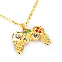 Diamond-embedded Game Machine Handle Necklace Childhood Memory Necklace Ornament Hip-hop Hipster Men's Ornament Wholesale main image 3
