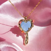 Süß Herzform Kupfer Überzug 18 Karat Vergoldet Halskette Mit Anhänger main image 1