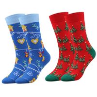 Unisex Christmas Cartoon Cotton Blending Crew Socks A Pair main image 4